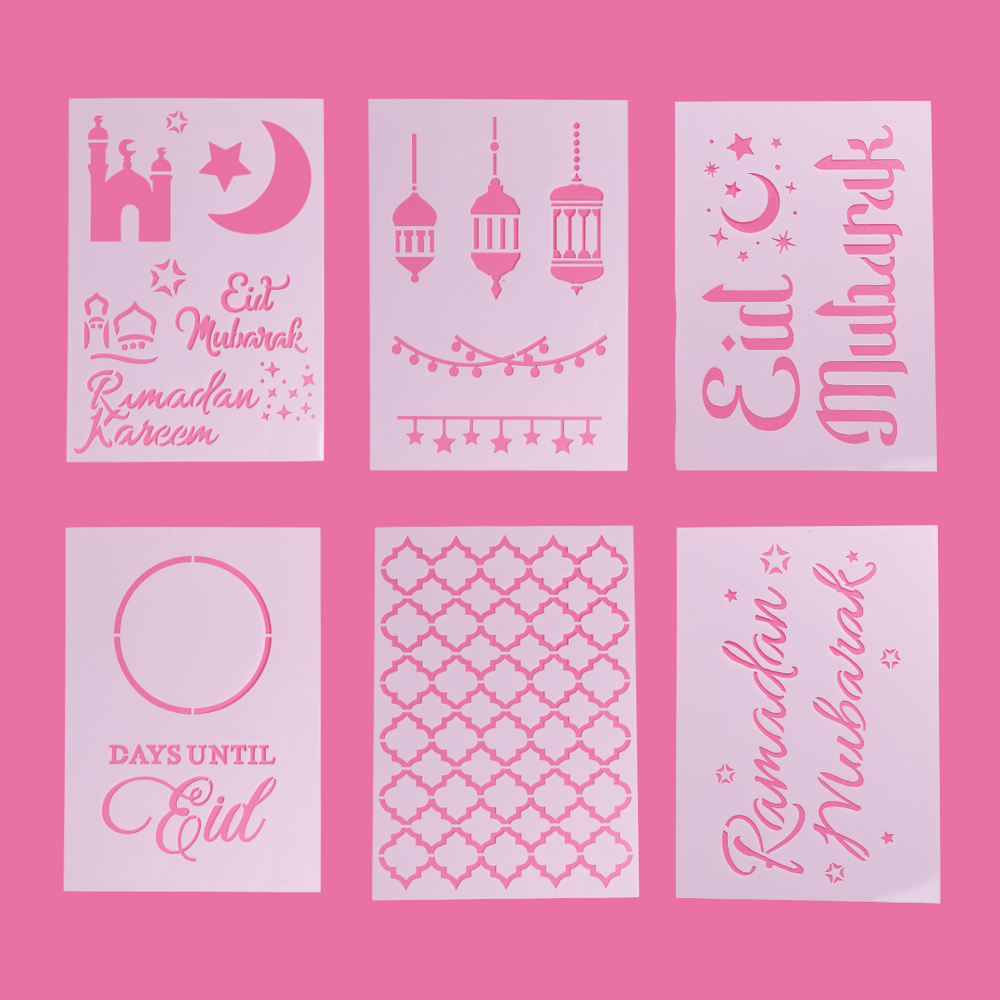 SOLD OUT - Eid & Ramadan Stencil Set – Reusable Islamic Themed Stencils for Crafts and Decorations