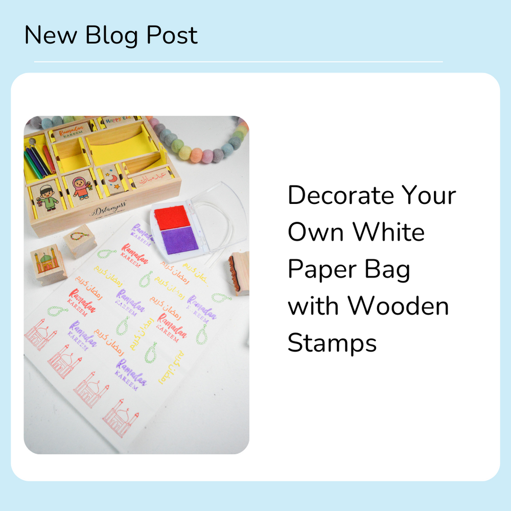 Decorate Your Own White Paper Bag with Wooden Stamps