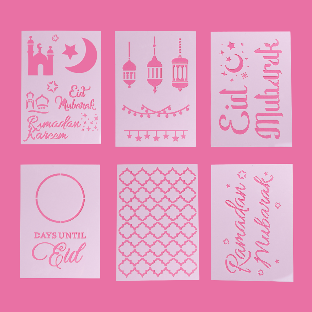 Eid & Ramadan Stencil Set – Reusable Islamic Themed Stencils for Crafts and Decorations