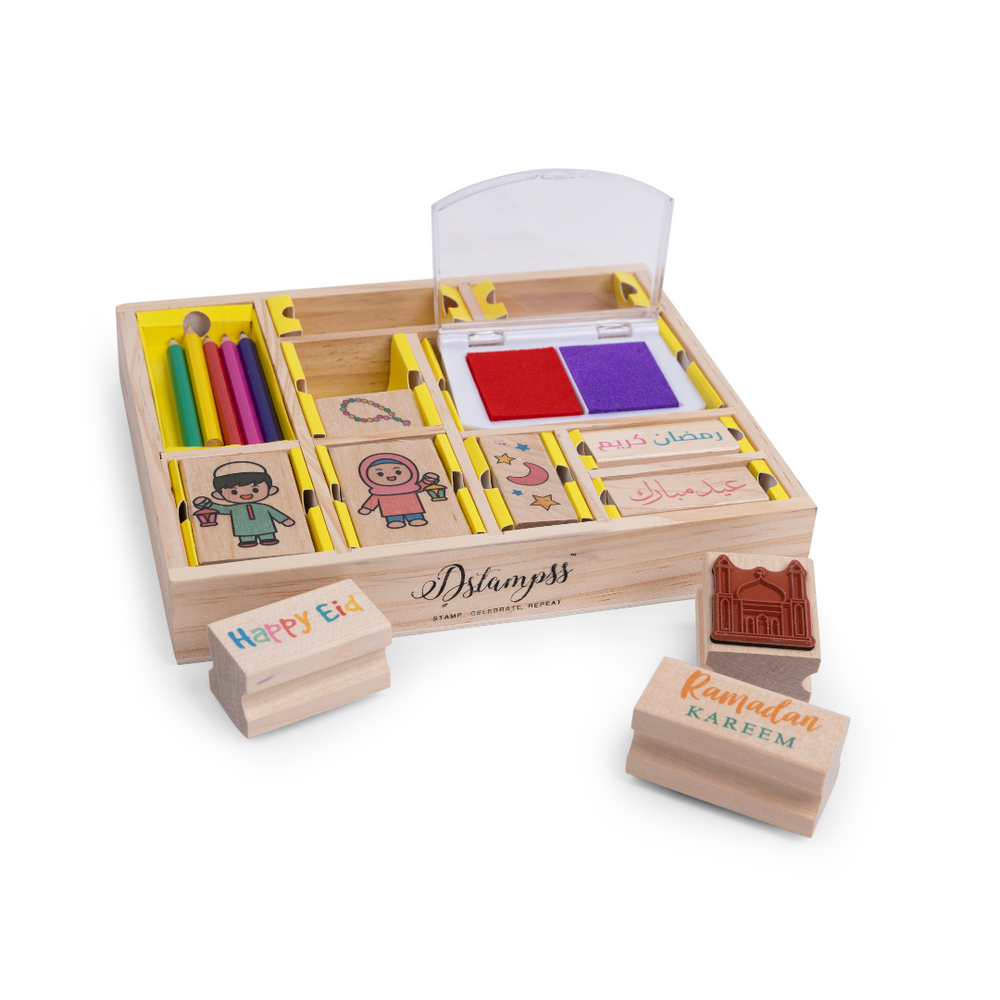 Ramadan & Eid Wooden Stamp Set – Festive Arts and Crafts Kit for Kids