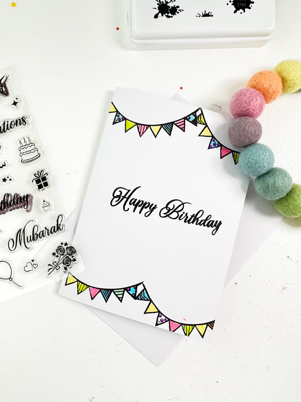 Celebration & Birthday Clear Stamps Set – Arabic & English Greetings for Special Occasions