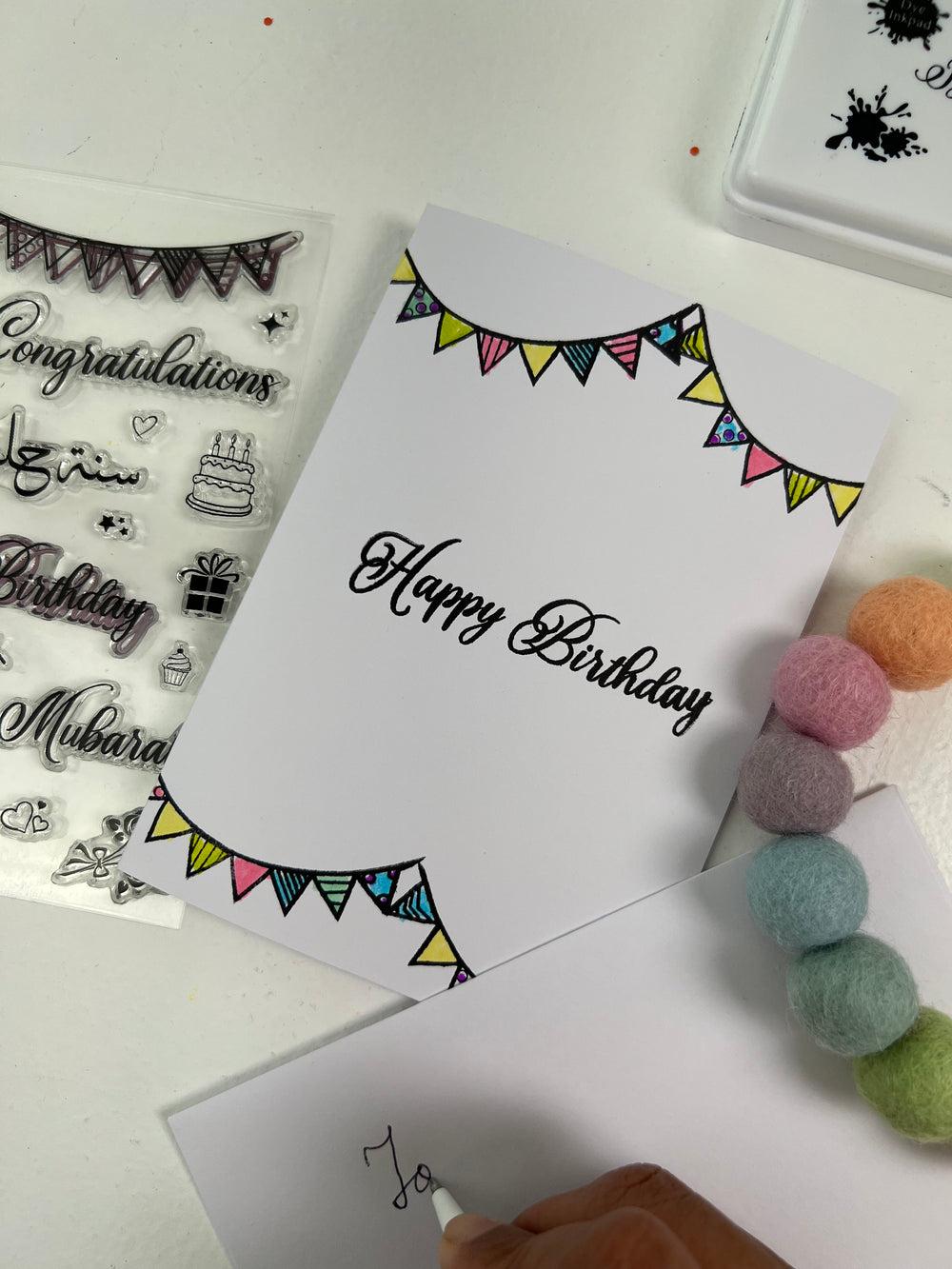 Celebration & Birthday Clear Stamps Set – Arabic & English Greetings for Special Occasions